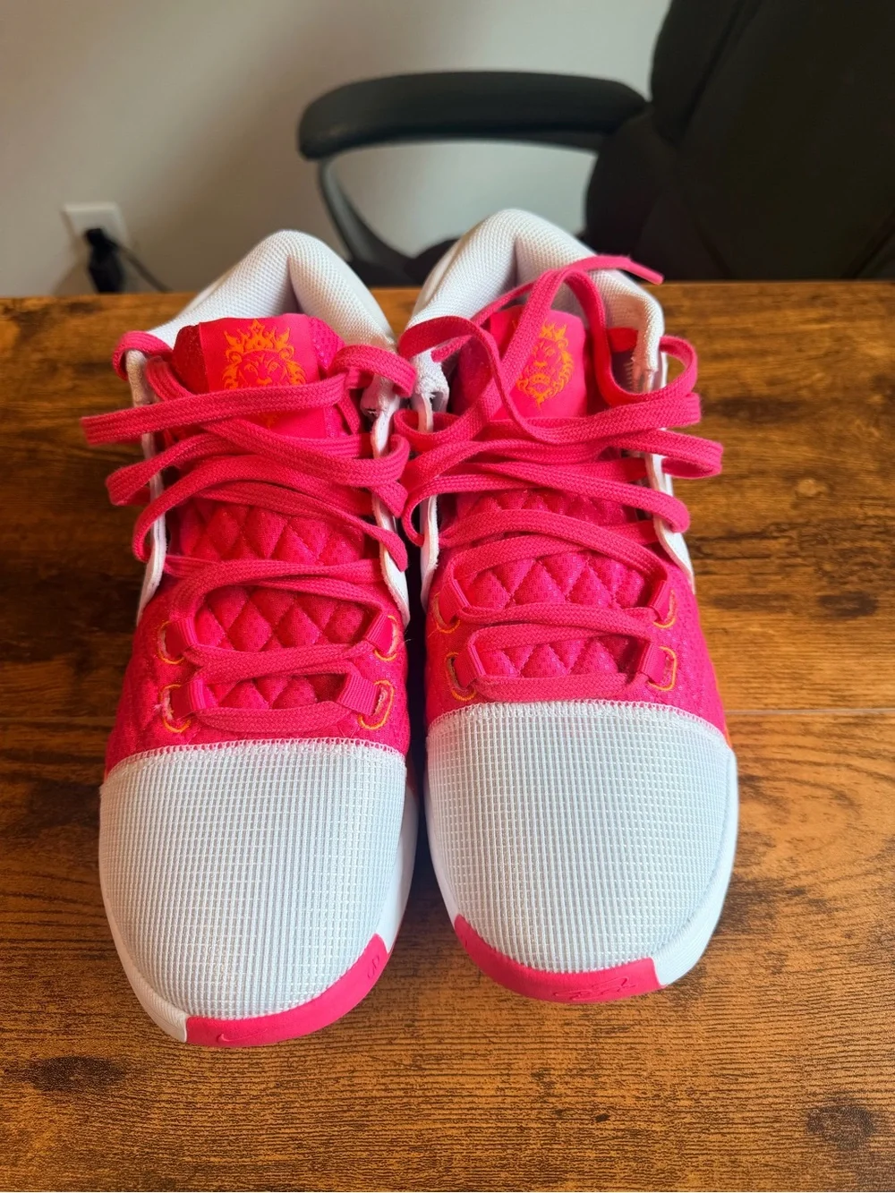 Nike Lebron Witness Sneakers in White & Pink